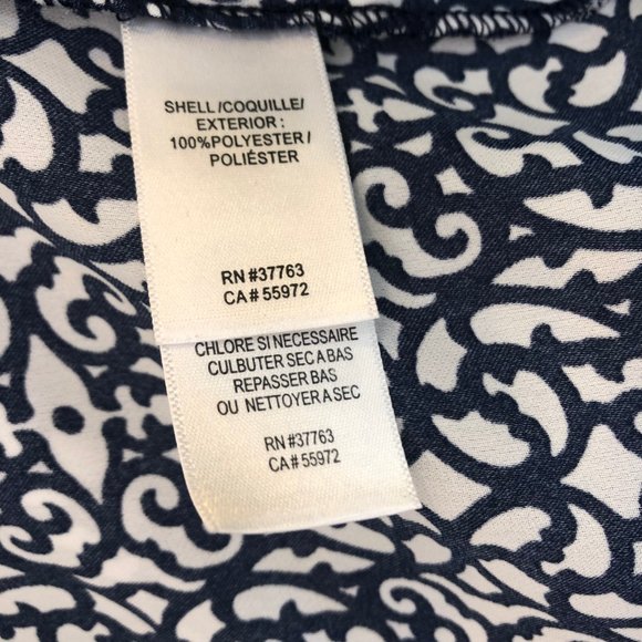 Laundry Navy & Ivory Print Sleeveless Top, Size M - Picture 6 of 7